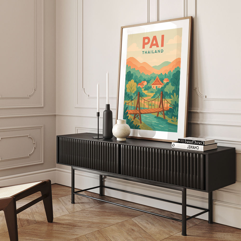 Pai Thailand Travel Poster Wall Art Pai Thailand Travel Poster Wall Art