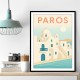 Paros Travel Poster Wall Art Paros Travel Poster Wall Art