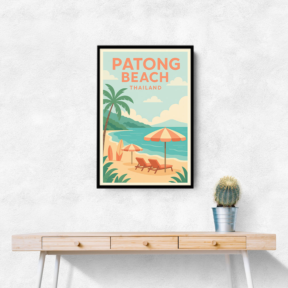 Patong Beach Thailand Travel Poster Wall Art Patong Beach Thailand Travel Poster Wall Art