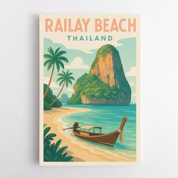 Railay Beach Thailand Travel Poster Wall Art