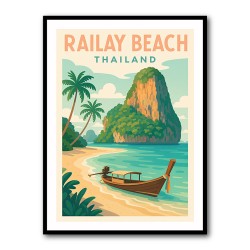 Railay Beach Thailand Travel Poster Wall Art