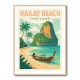 Railay Beach Thailand Travel Poster Wall Art Railay Beach Thailand Travel Poster Wall Art