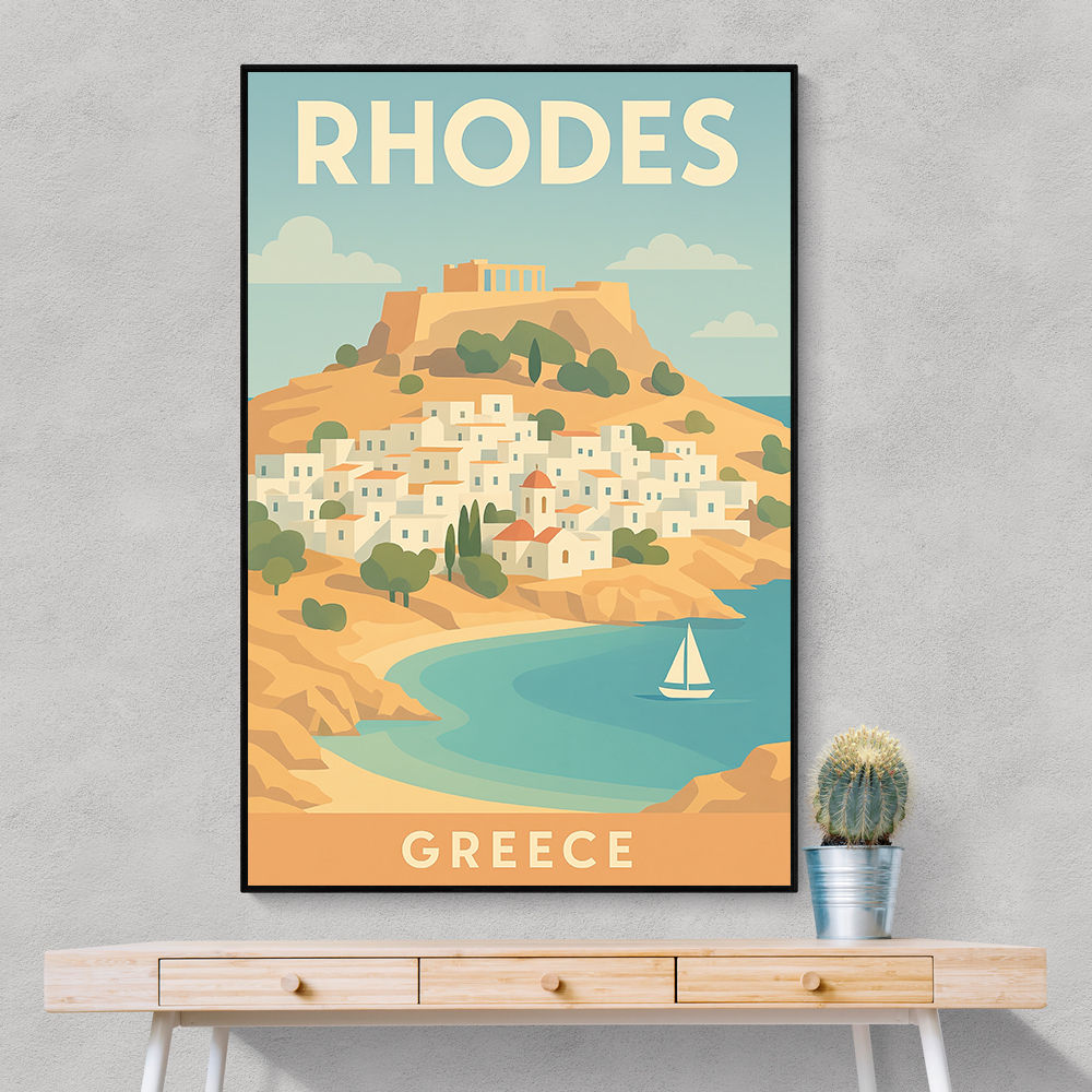 Rhodes Travel Poster 1 Wall Art Rhodes Travel Poster 1 Wall Art