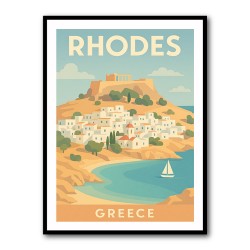 Rhodes Travel Poster 1 Wall Art