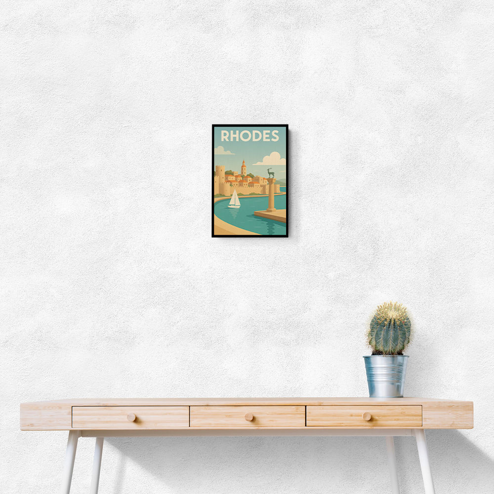Rhodes Travel Poster Wall Art Rhodes Travel Poster Wall Art