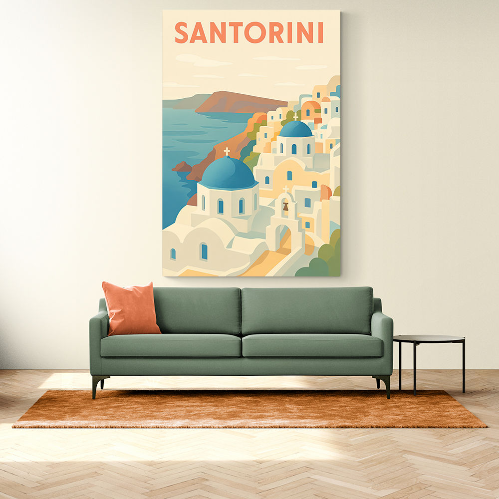 Santorini Travel Poster 1 Wall Art Santorini Travel Poster 1 Wall Art