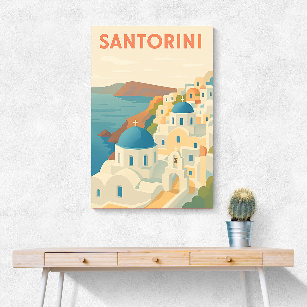 Santorini Travel Poster 1 Wall Art Santorini Travel Poster 1 Wall Art