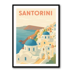 Santorini Travel Poster 1 Wall Art
