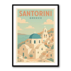 Santorini Travel Poster Wall Art