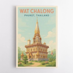 Wat Chalong Phuket Thailand Travel Poster 1 Wall Art