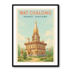 Wat Chalong Phuket Thailand Travel Poster 1 Wall Art