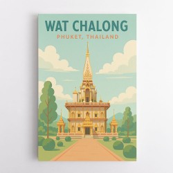 Wat Chalong Phuket Thailand Travel Poster Wall Art