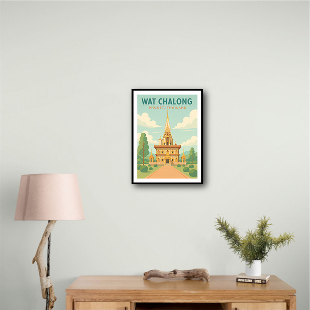 Wat Chalong Phuket Thailand Travel Poster Wall Art Wat Chalong Phuket Thailand Travel Poster Wall Art