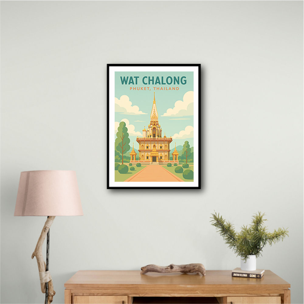 Wat Chalong Phuket Thailand Travel Poster Wall Art Wat Chalong Phuket Thailand Travel Poster Wall Art
