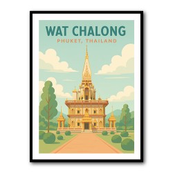Wat Chalong Phuket Thailand Travel Poster Wall Art