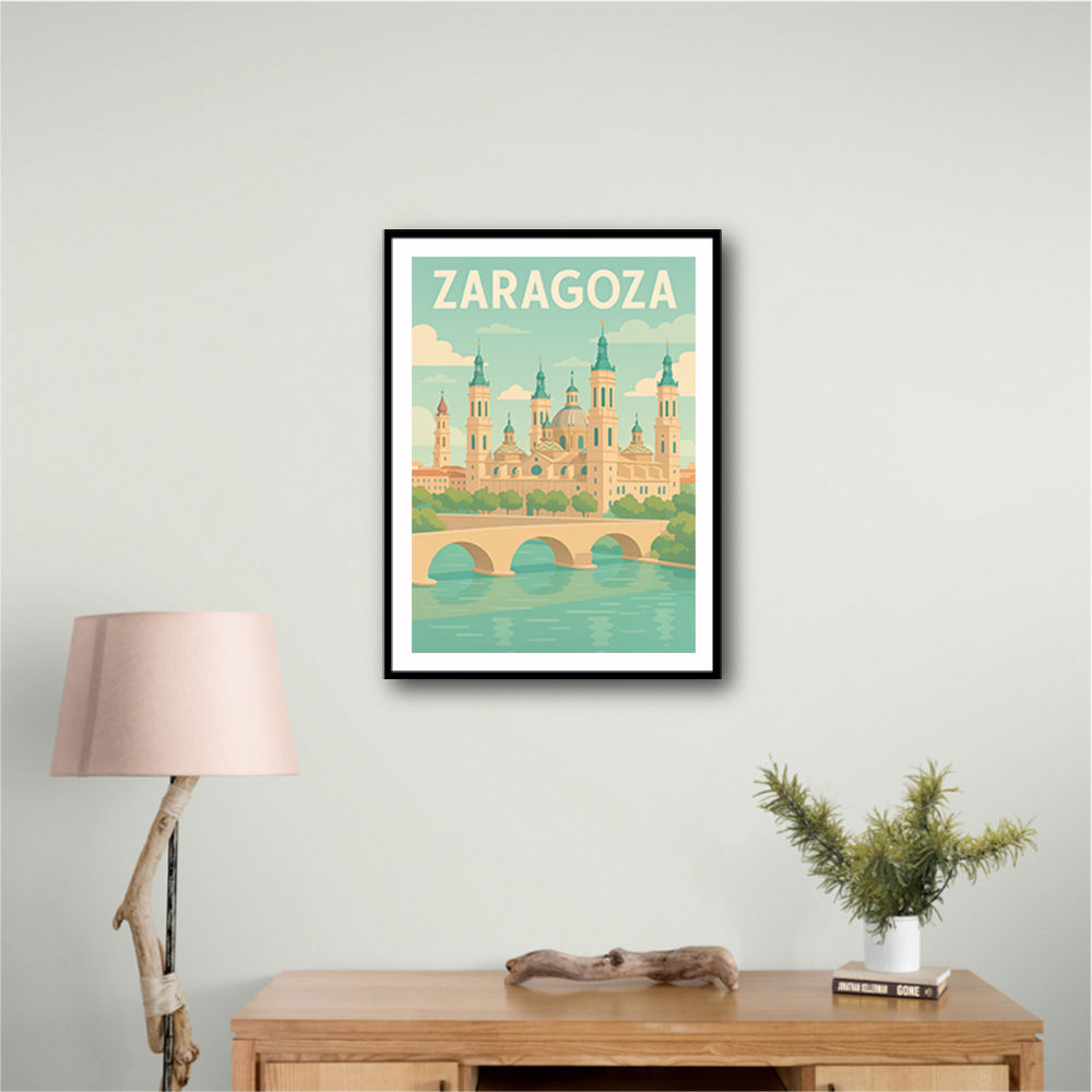 Zaragoza Travel Poster Wall Art Zaragoza Travel Poster Wall Art