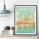 Zaragoza Travel Poster Wall Art Zaragoza Travel Poster Wall Art