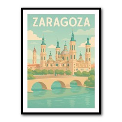 Zaragoza Travel Poster Wall Art
