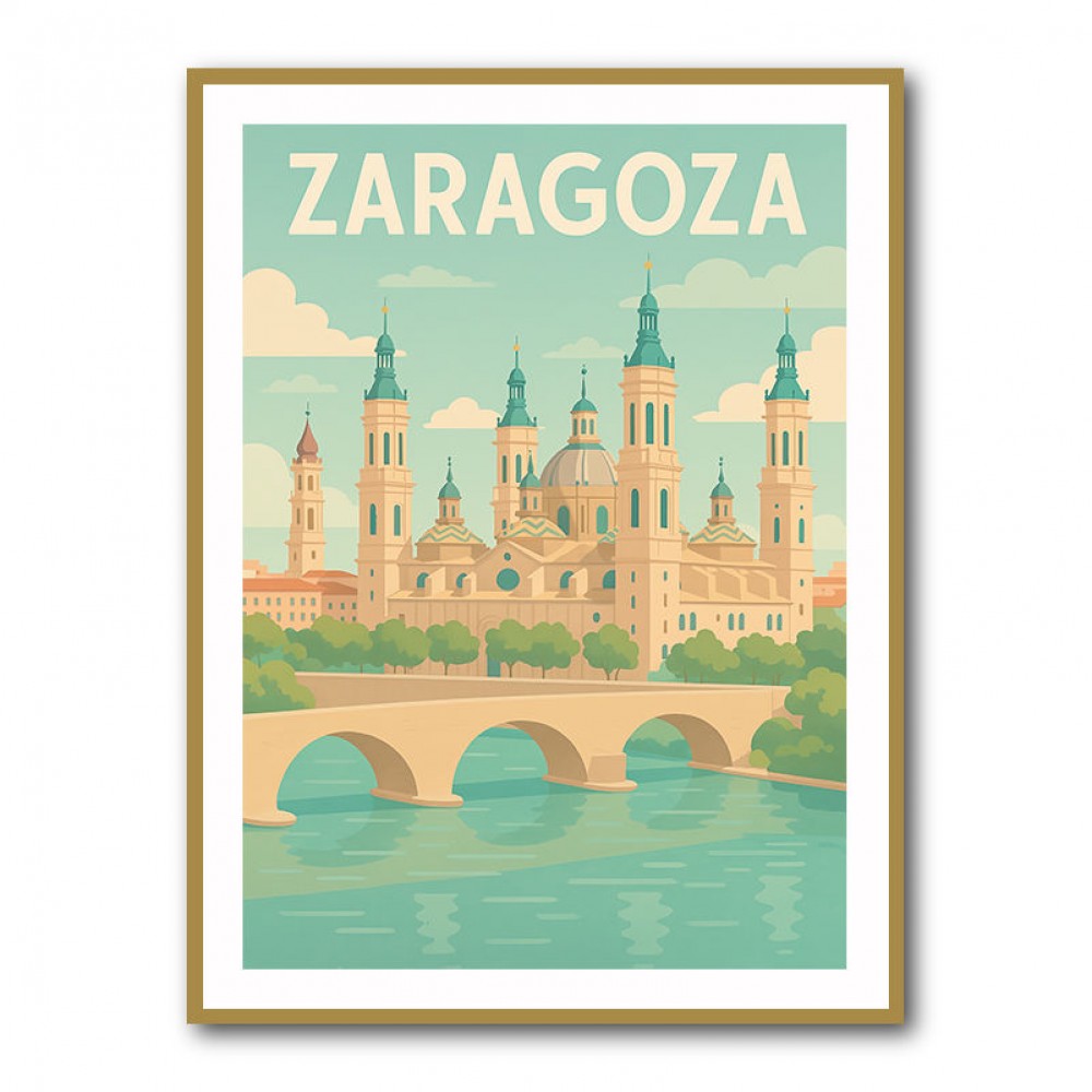 Zaragoza Travel Poster Wall Art Zaragoza Travel Poster Wall Art