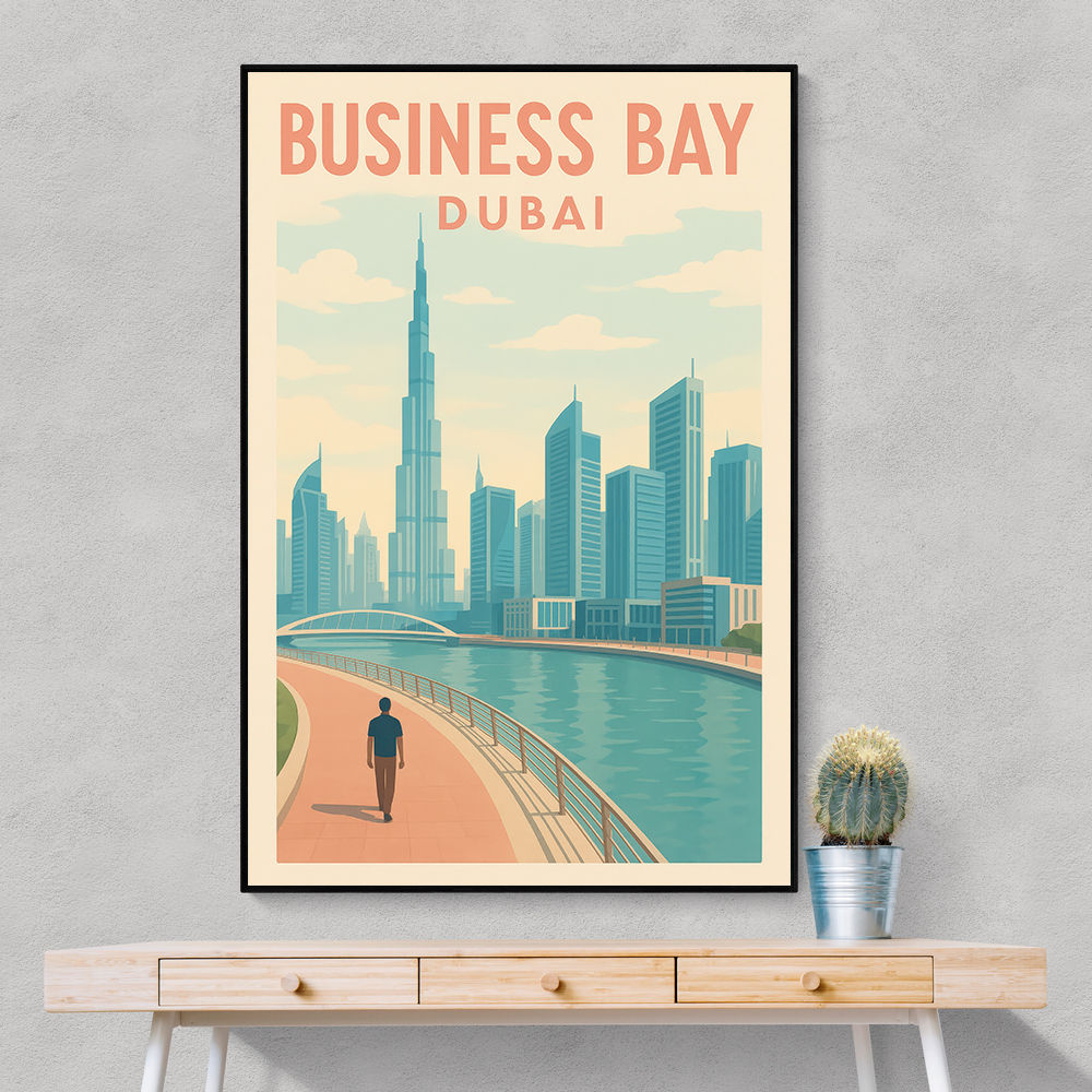 Business Bay Dubai Travel Poster Business Bay Dubai Travel Poster