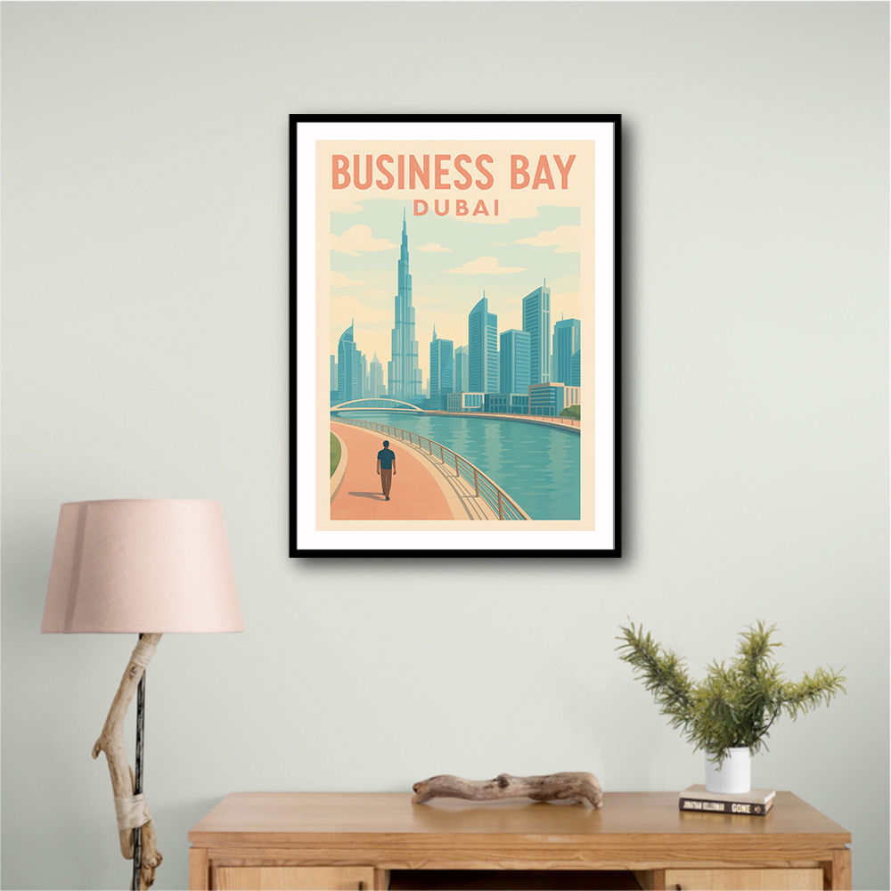 Business Bay Dubai Travel Poster Business Bay Dubai Travel Poster