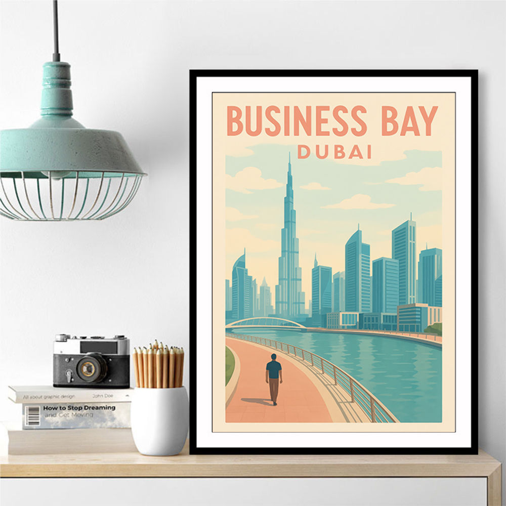 Business Bay Dubai Travel Poster Business Bay Dubai Travel Poster