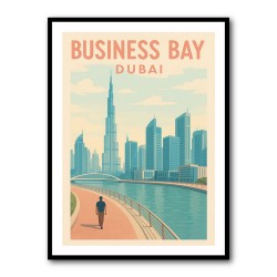 Business Bay Dubai Travel Poster