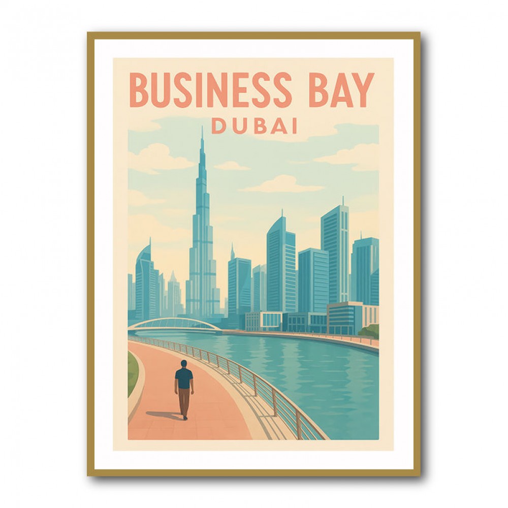 Business Bay Dubai Travel Poster Business Bay Dubai Travel Poster