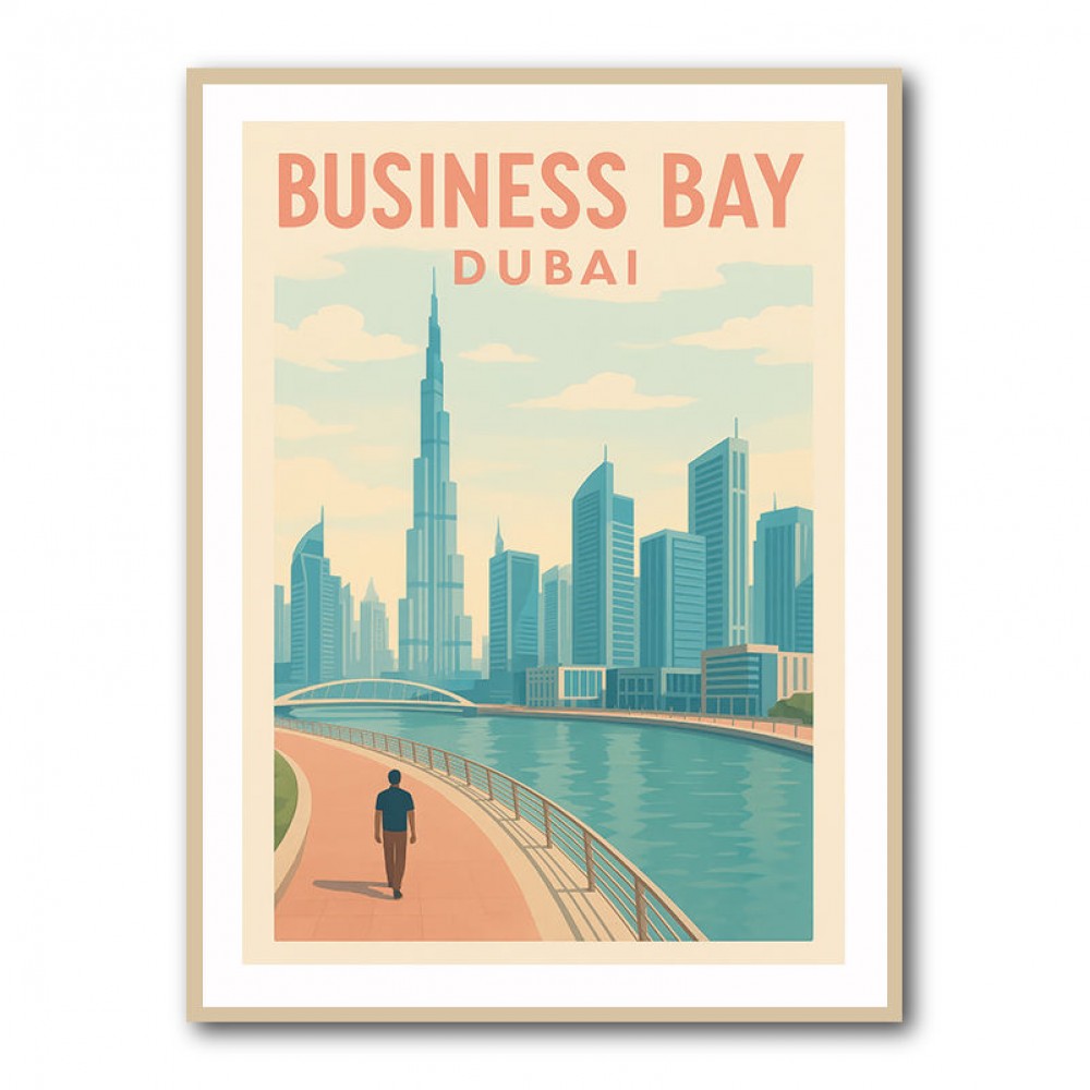 Business Bay Dubai Travel Poster Business Bay Dubai Travel Poster