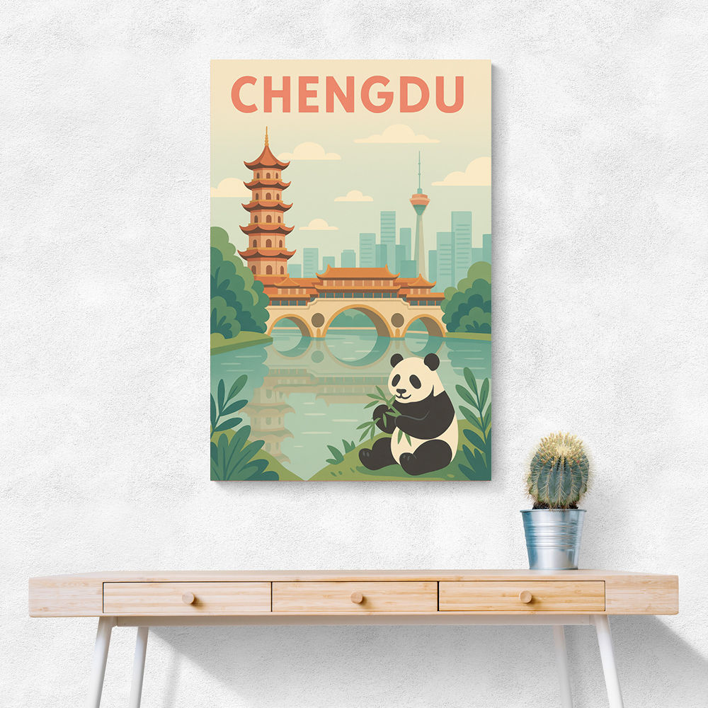 Chengdu China Travel Poster Chengdu China Travel Poster