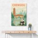 Chengdu China Travel Poster Chengdu China Travel Poster