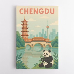 Chengdu China Travel Poster