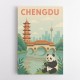 Chengdu China Travel Poster Chengdu China Travel Poster