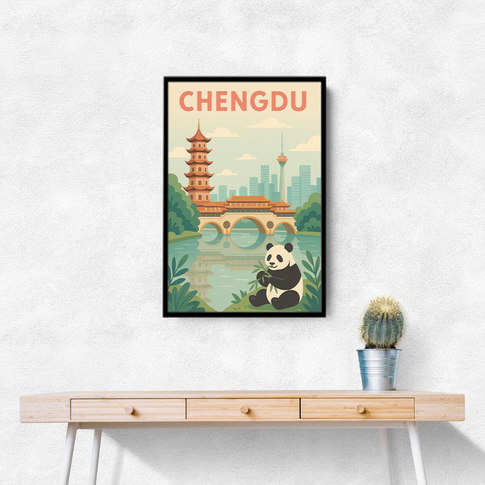 Chengdu China Travel Poster Chengdu China Travel Poster