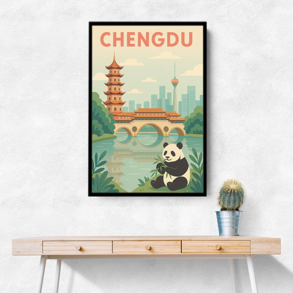 Chengdu China Travel Poster Chengdu China Travel Poster