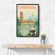 Chengdu China Travel Poster Chengdu China Travel Poster