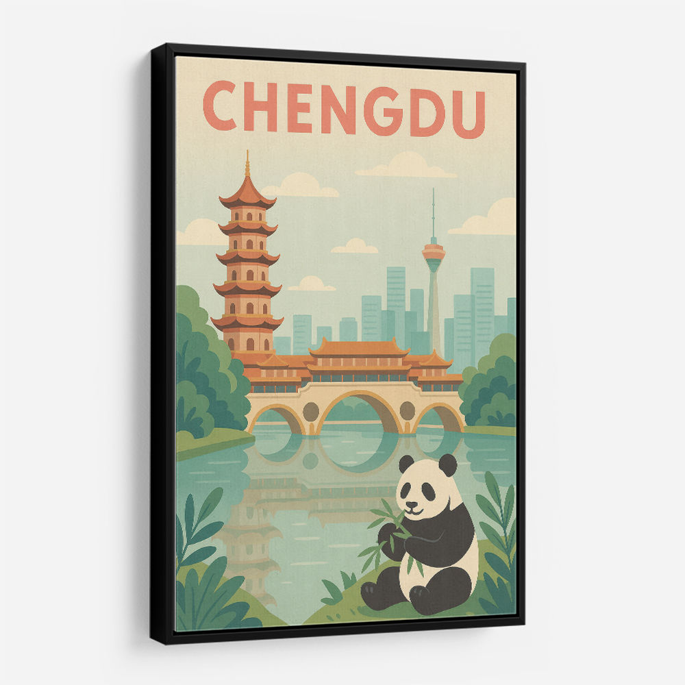 Chengdu China Travel Poster Chengdu China Travel Poster