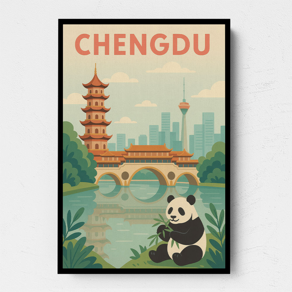 Chengdu China Travel Poster Chengdu China Travel Poster