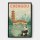 Chengdu China Travel Poster Chengdu China Travel Poster