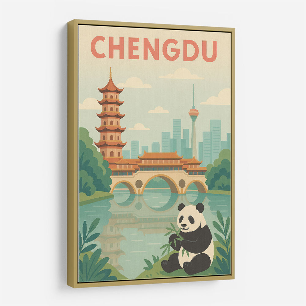 Chengdu China Travel Poster Chengdu China Travel Poster