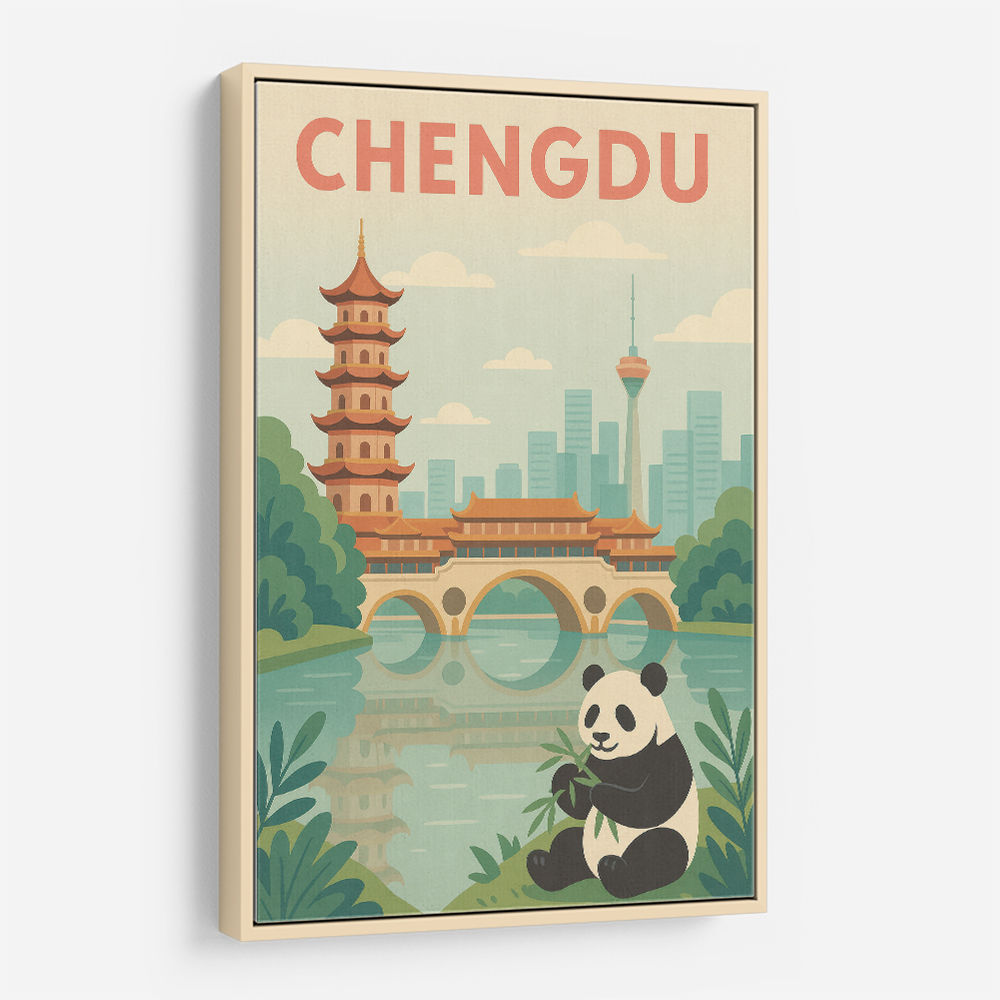Chengdu China Travel Poster Chengdu China Travel Poster