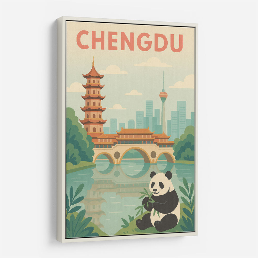 Chengdu China Travel Poster Chengdu China Travel Poster