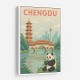Chengdu China Travel Poster Chengdu China Travel Poster