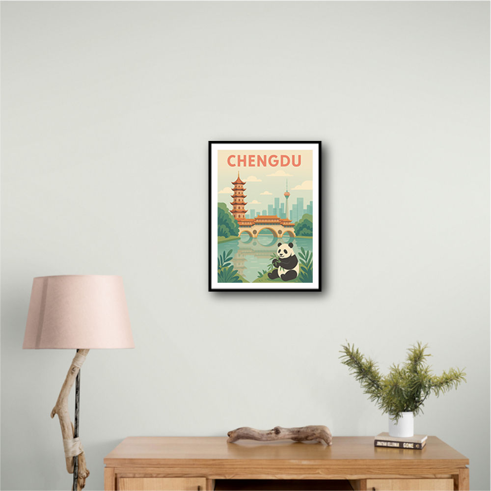 Chengdu China Travel Poster Chengdu China Travel Poster