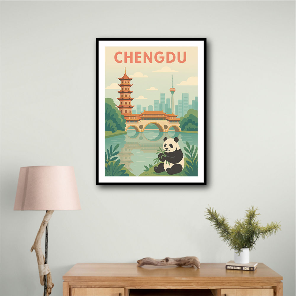 Chengdu China Travel Poster Chengdu China Travel Poster