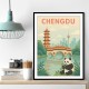 Chengdu China Travel Poster Chengdu China Travel Poster
