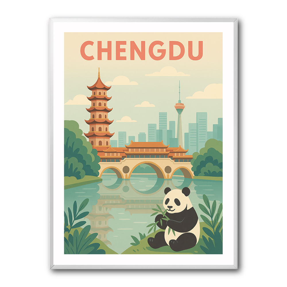 Chengdu China Travel Poster Chengdu China Travel Poster