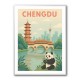 Chengdu China Travel Poster Chengdu China Travel Poster