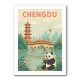 Chengdu China Travel Poster Chengdu China Travel Poster