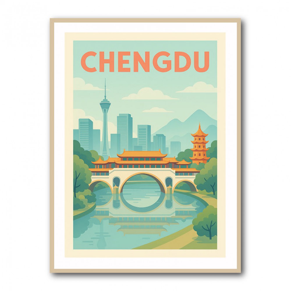 Chengdu China Travel Poster 1 Chengdu China Travel Poster 1